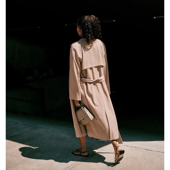 Reformation Kensington Trench Jacket Coat in Khaki - Picture 4 of 15